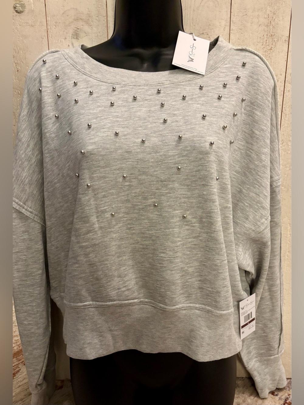NWT! Jessica Simpson Merril Crew Neck Pullover Heather Gray
